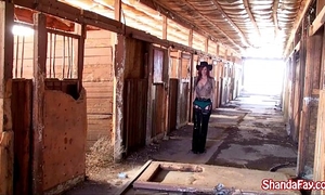 Canadian cowgirl shanda fay receives screwed in the barn!