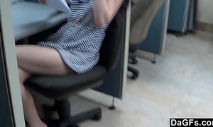 Quickie sex with tiny legal age teenager at office