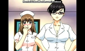 Cute manga nurse drilled on the floor
