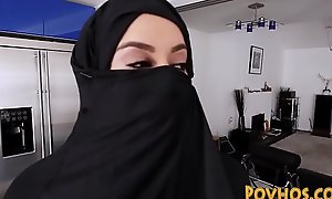 Muslim busty slut pov sucking and riding weasel words in burka